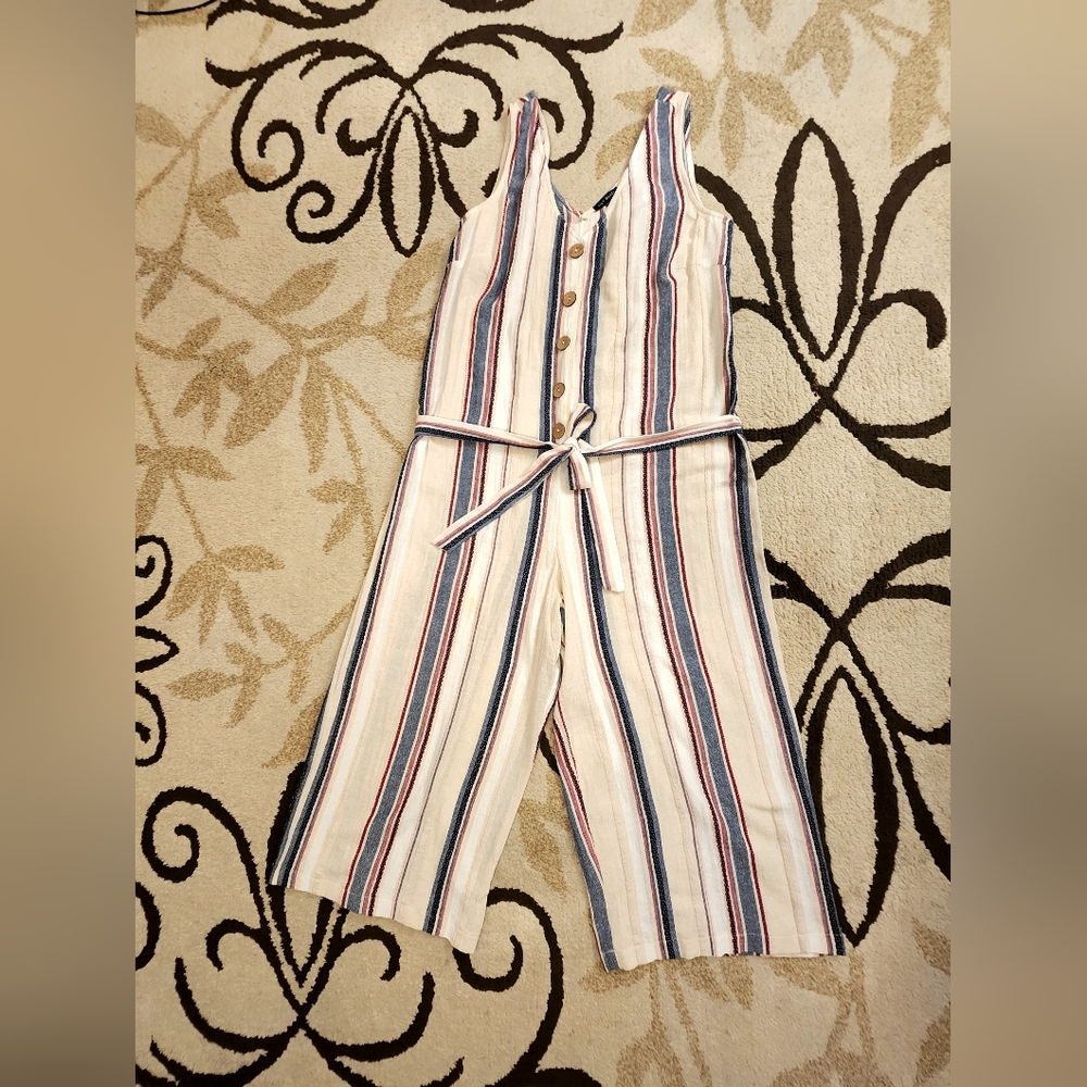 Lily Black Striped Sleeveless Jumpsuit - Picture 3 of 8